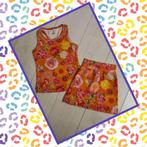 Zomersetje oranje bloemen, mt 104, Kinderen en Baby's, Kinderkleding | Maat 104, Ophalen of Verzenden, Meisje, Jurk of Rok