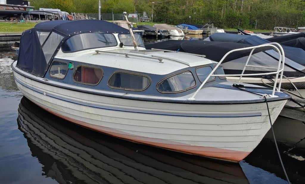 Noorse spitsgatter sloep inboordmotor Sole Mini 17 (638 uur), Gebruikt, Diesel, Ophalen of Verzenden, Polyester