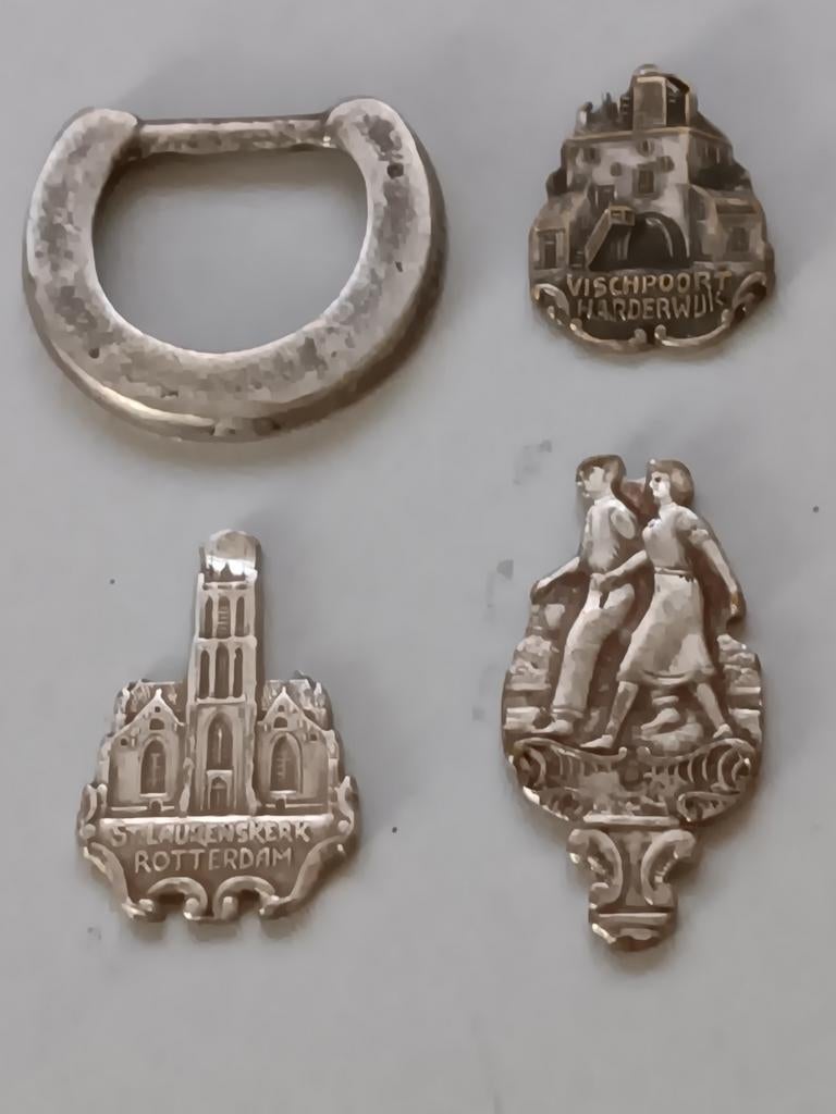 Vintage Zilveren Souvenirs: Harderwijk, Rotterdam & Meer, Ophalen of Verzenden, Zilver