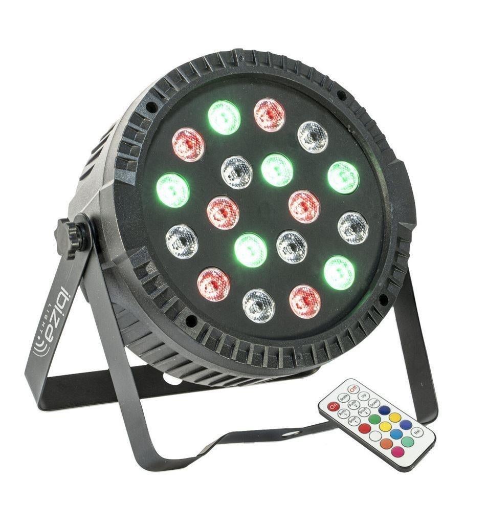 LED PAR SPOT 18 x 1 Watt RGB MET AFSTANDSBEDIENING, ., Overige typen, Nieuw, Ophalen of Verzenden