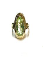 14k gouden ring met een groene steen, -, -, Ophalen of Verzenden, Dame