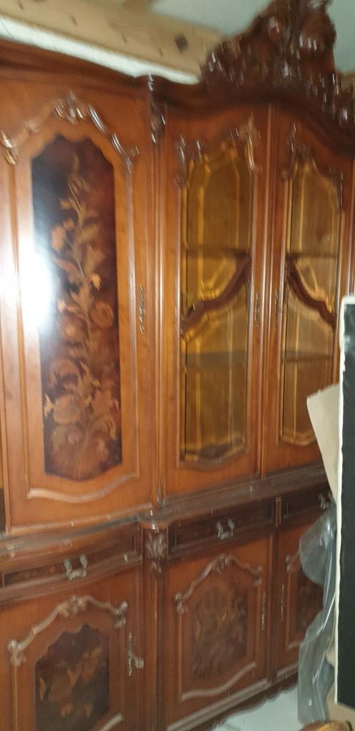 Italiaanse barok vitrinekast, Huis en Inrichting, Kasten | Vitrinekasten, Ophalen, Zo goed als nieuw, 25 tot 50 cm, Kersenhout