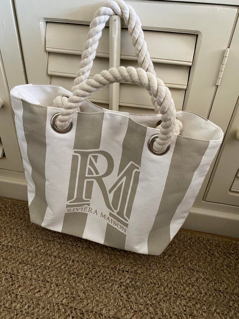 Rivièra Maison Strandtas/boodschappentas, Ophalen of Verzenden, Zo goed als nieuw, Beige