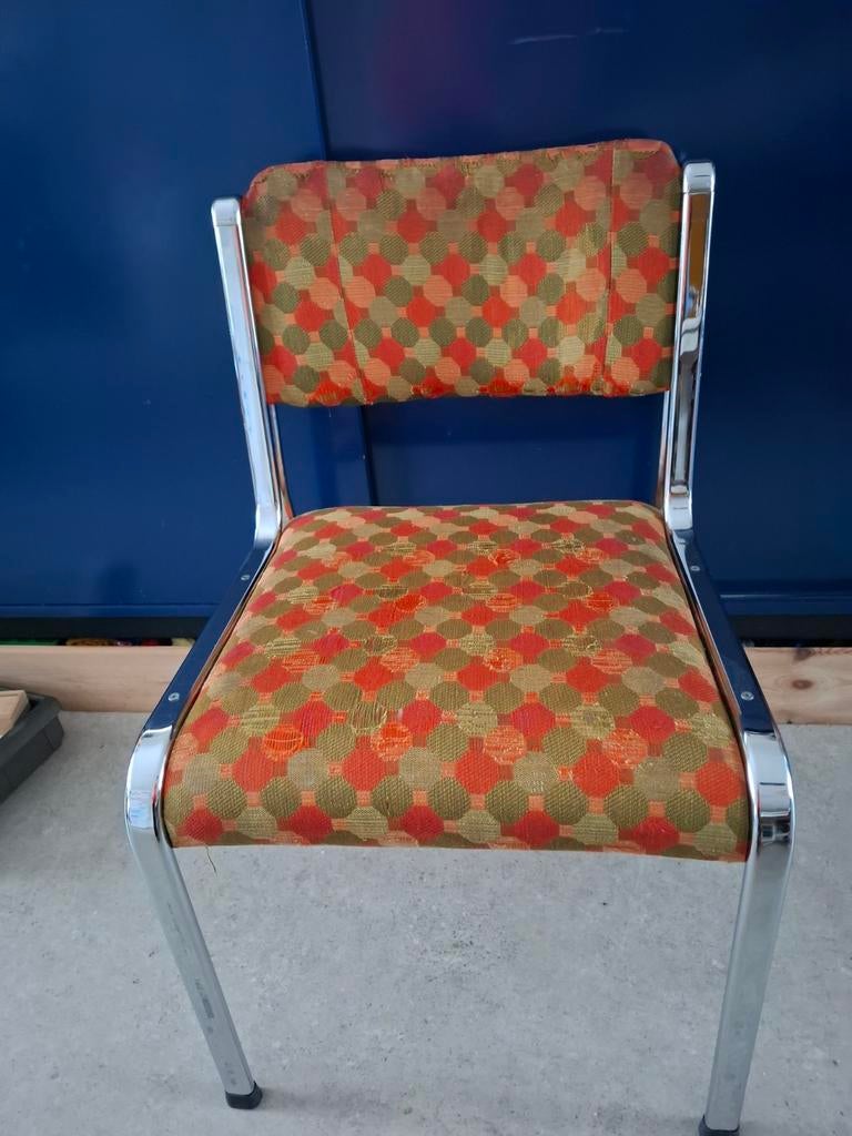 Vintage eetkamerstoelen, Ekaform, Huis en Inrichting, Ophalen, Gebruikt, Twee, Overige kleuren