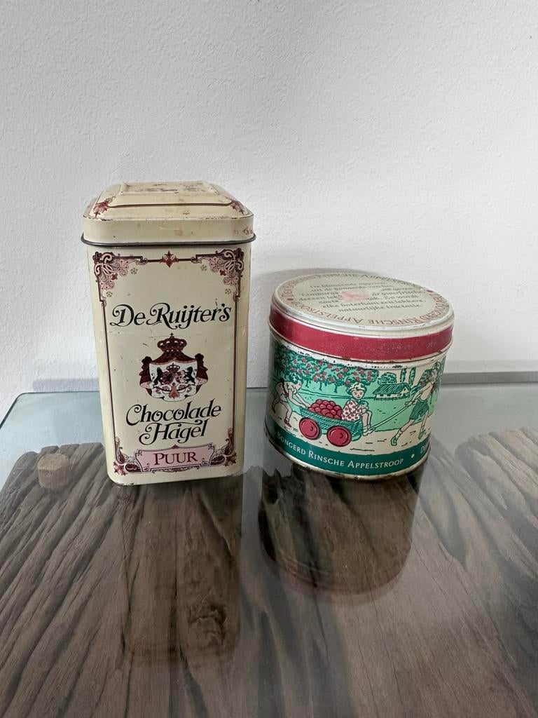 2 antieke blikken, Verzamelen, Blikken, Ophalen of Verzenden, Gebruikt, Overige