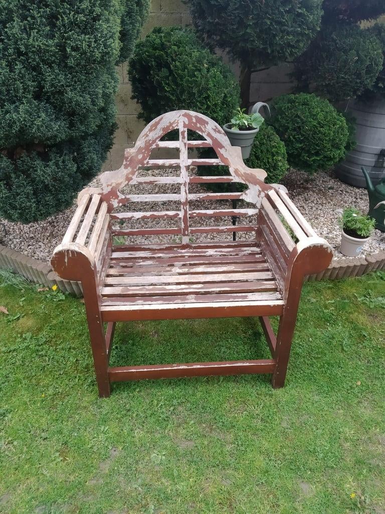 Mooie grote stoel, Tuin en Terras, Tuinstoelen, Ophalen, Gebruikt, Hout