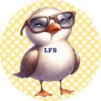 L1353 icing frosting meeuw 18cm eetbare taart print top, Ophalen of Verzenden, Nieuw, Taarten, Versiering