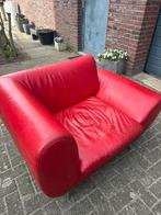 Rode leren design lounge stoel merk flexform, Ophalen, Gebruikt, Eenpersoons, Minder dan 150 cm