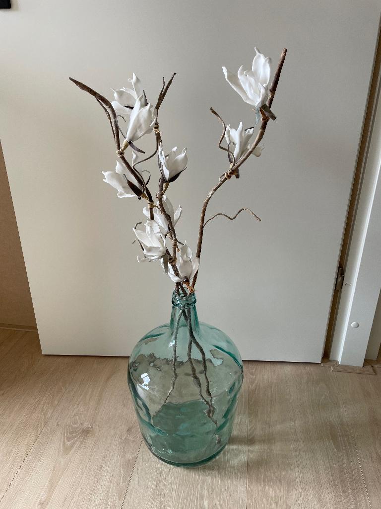 Vaas met kunstbloemen, Ophalen, Overige kleuren, Minder dan 50 cm, Glas