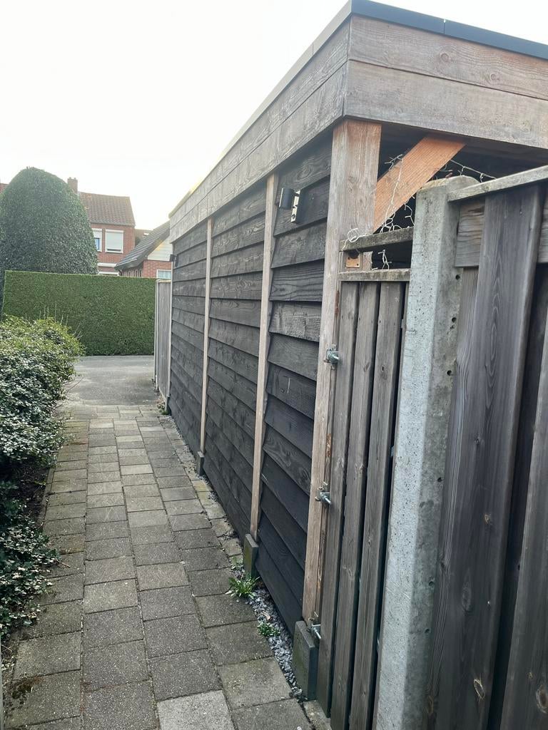 Douglas veranda/overkapping 6x3–dikke palen en liggers 15x15, Ophalen, Zo goed als nieuw, Tuinpaviljoen