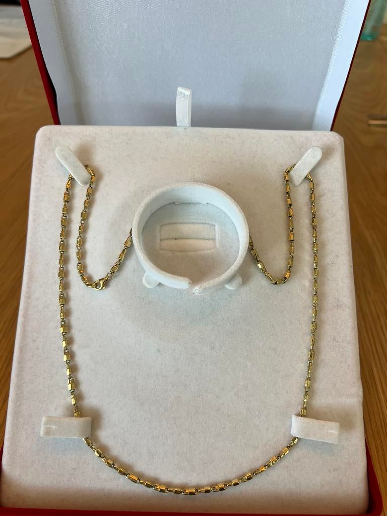 Square link 14k gold chain 33g, Ophalen, Zo goed als nieuw, Goud, Goud