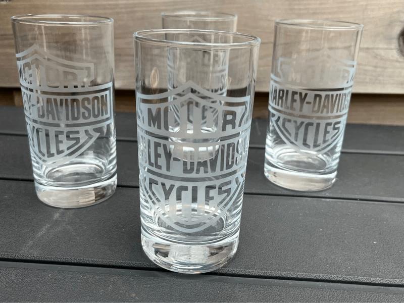 Harley Davidson drinkglazen set 4 stuks motor chopper biker, Verzamelen, Glas en Borrelglaasjes, Ophalen of Verzenden, Nieuw, Frisdrankglas