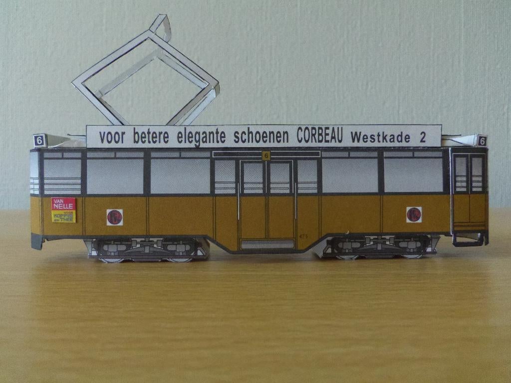 tram RET motorwagen 475 uit 1931, Ophalen, Nieuw, Tram, Schaalmodel