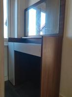 Houten kaptafel met spiegel, Ophalen, Gebruikt, 100 tot 150 cm, 50 tot 100 cm