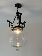 Antieke Spaanse lamp, Huis en Inrichting, Ophalen, Gebruikt, Glas, Antiek, brocante