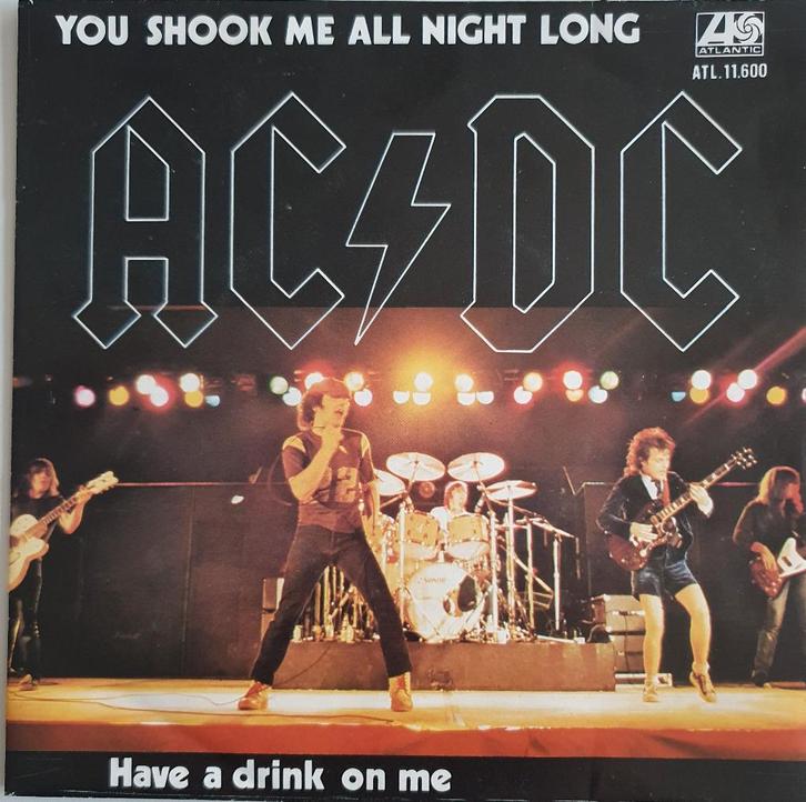 AC/DC - You Shook Me All Night Long, Cd's en Dvd's, Vinyl Singles, Gebruikt, Beschermende buitenhoes, Fotohoes, Single, 1980 - 1989
