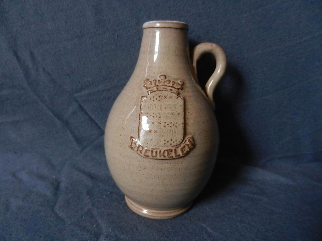 Aardewerk kruik kan m wapen Breukelen Amha Haalderen 12,6 cm, Ophalen of Verzenden