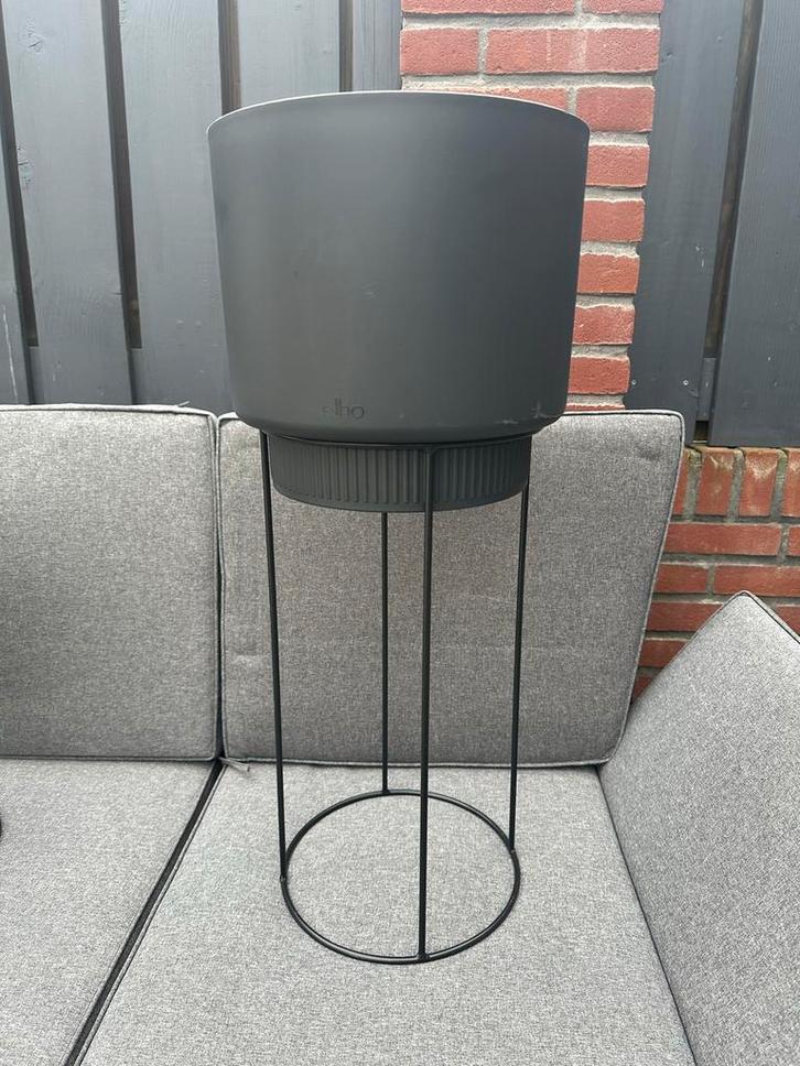Elho b.for studio bloempot met standaard - Antraciet, Tuin en Terras, Bloempotten, Zo goed als nieuw, Kunststof, Binnen, 40 tot 70 cm
