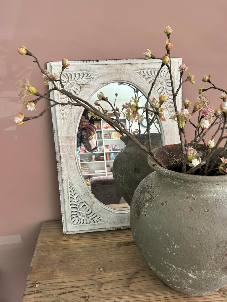 Prachtige brocante spiegel, Ophalen of Verzenden, Zo goed als nieuw