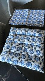Tuinkussentjes en place mats 6 stuks, Ophalen of Verzenden, Zo goed als nieuw, Blauw, Vierkant