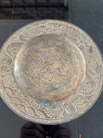 Antieke Chinese Koperen/Messing Draken Schaal (Charger Plate, Ophalen of Verzenden, Koper