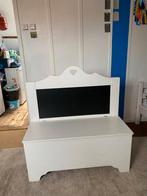 Wit bankje met opbergruimte en hartje, Huis en Inrichting, Ophalen, Gebruikt