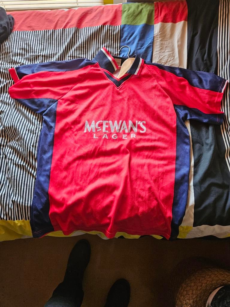 Vintage Glasgow Rangers shirt McEwan's lager, Maat XL, Ophalen, Gebruikt, Shirt