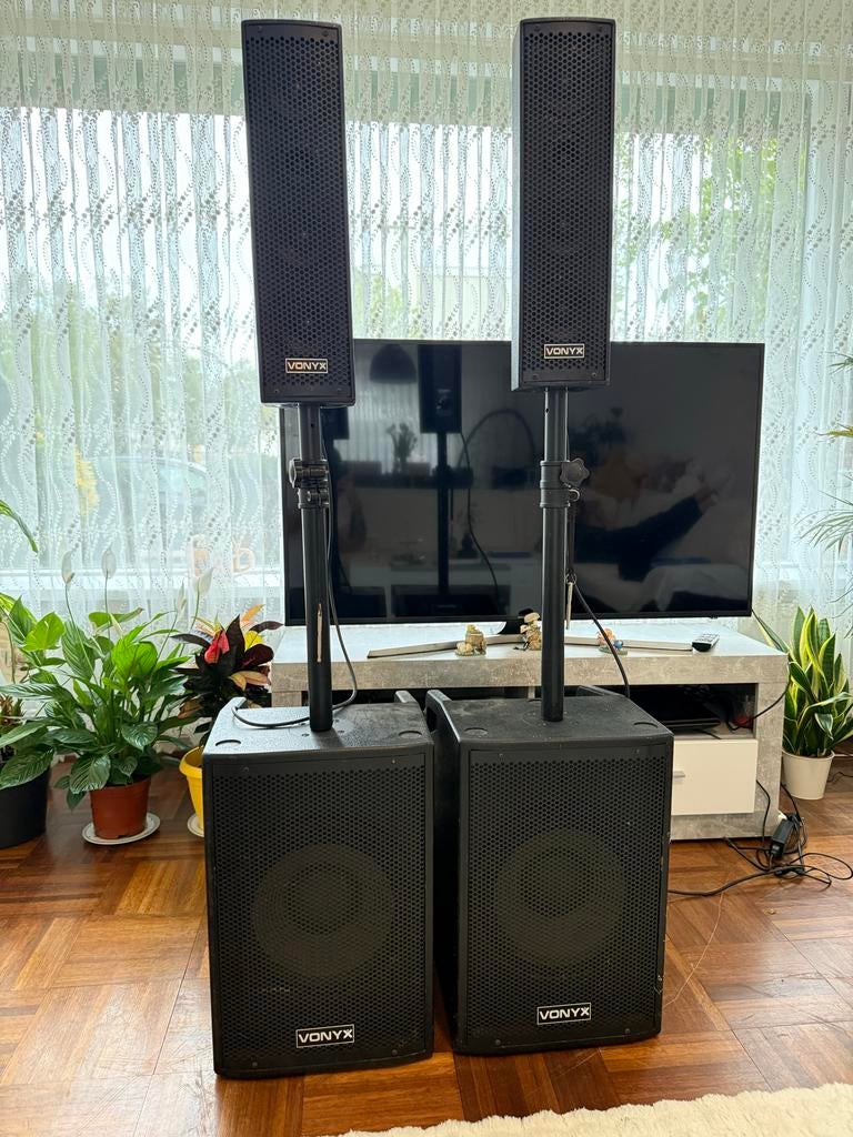 Vonyx VX1050BT Actieve PA Luidsprekerset met Bluetooth, Audio, Tv en Foto, Luidsprekers, Gebruikt, Overige typen, 120 watt of meer