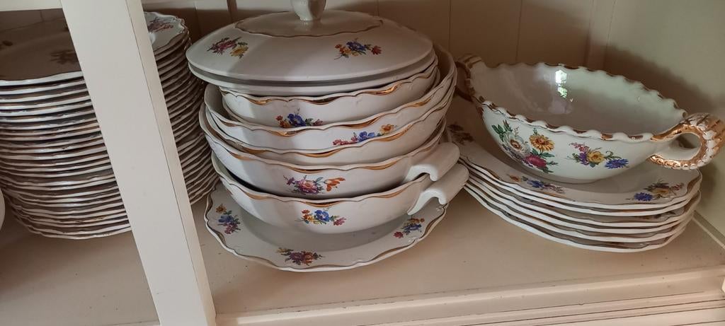 Zeer uitgebreid servies fleur de sax, Antiek en Kunst, Antiek | Servies compleet, Ophalen