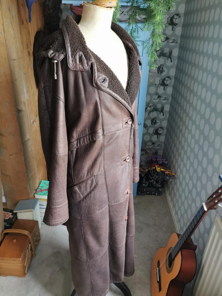 Jas retro vintage stoer industrial werner christ leer punk, Ophalen, Zo goed als nieuw, Zwart