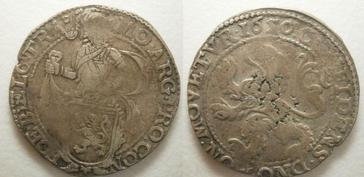 Utrecht ½ Leeuwendaalder zilver 1650 - R -, Postzegels en Munten, Munten | Nederland, Losse munt, 2½ gulden, Vóór koninkrijk, Zilver