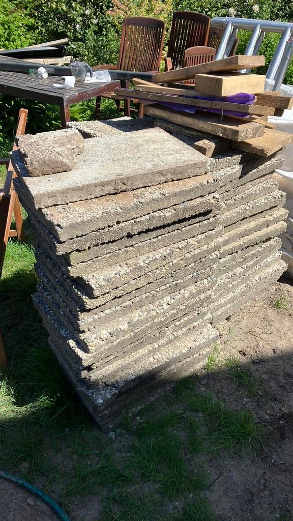 60x40 grind tegels (+- 60 stuks, Ophalen, Gebruikt, 10 m² of meer, Beton