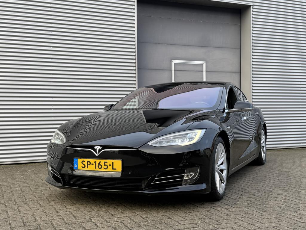 Tesla Model S 75D Base I Camera I Pano.dak (bj 2018), Auto's, Tesla, Gebruikt, Zwart, Leder en Stof, Zwart