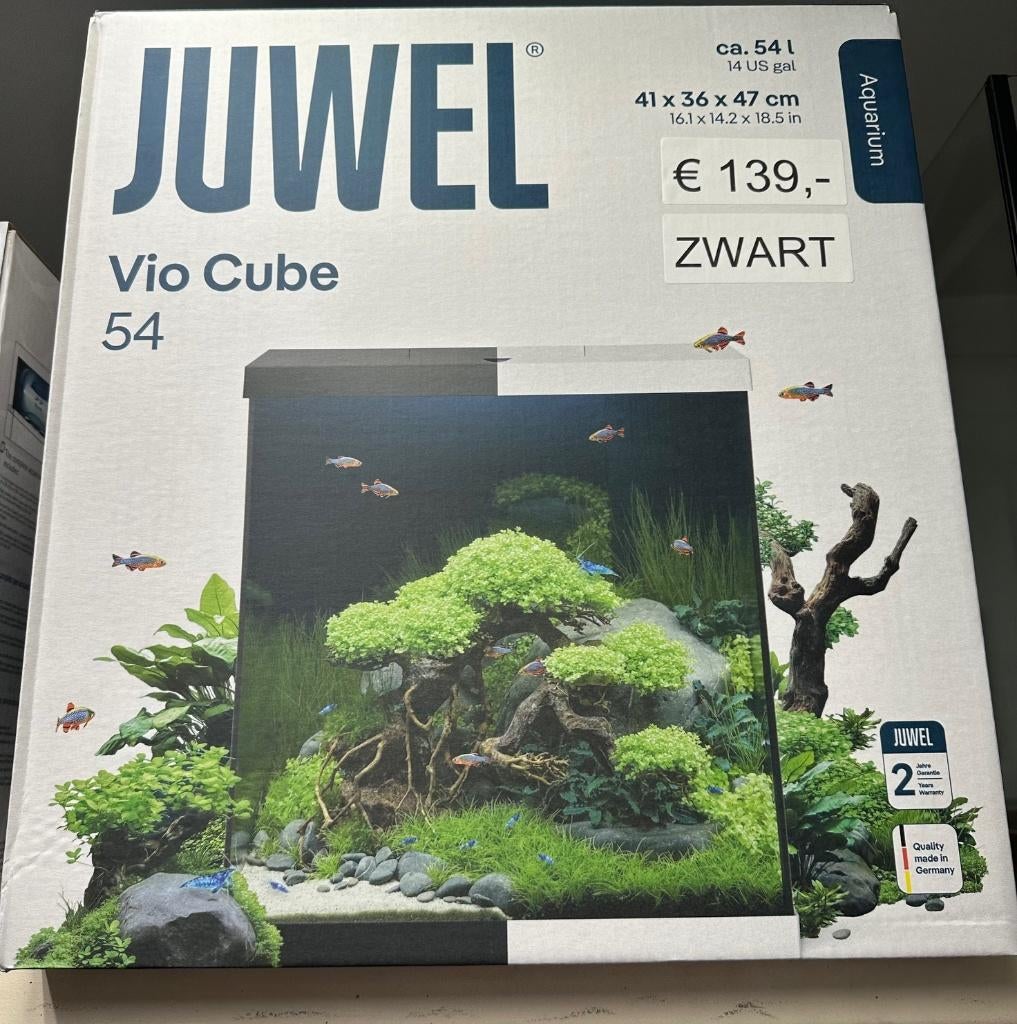 Juwel Aquarium Vio Cube 54 ltr. Zwart OP=OP, Ophalen, Jewel, Nieuw, Leeg aquarium