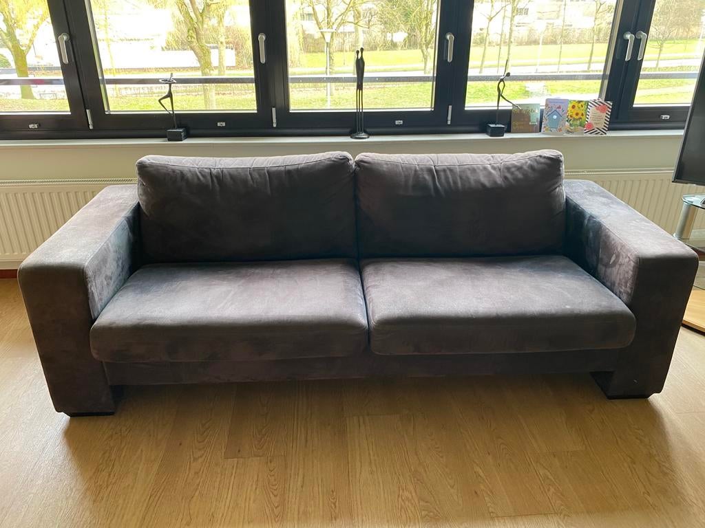 GRATIS AF TE HALEN: 3 persoons zwarte bank, Ophalen, Gebruikt, 75 tot 100 cm, Rechte bank