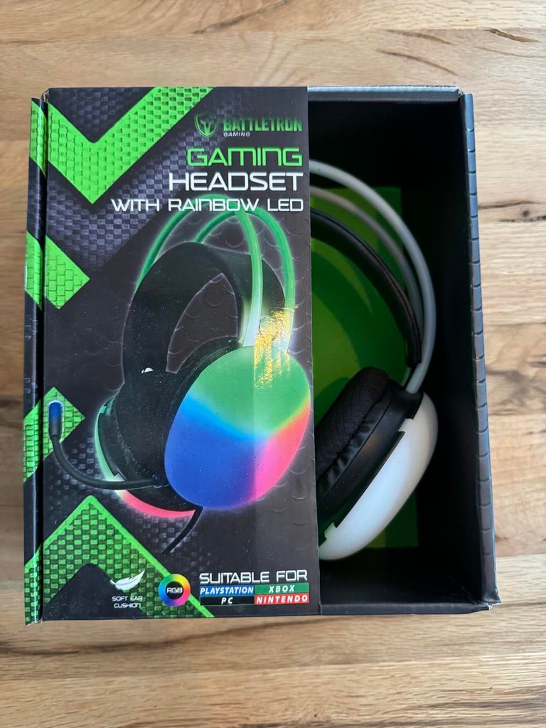 Battletron Gaming Headset met Rainbow LED, Ophalen of Verzenden, Nieuw, Over oor (circumaural), Overige merken