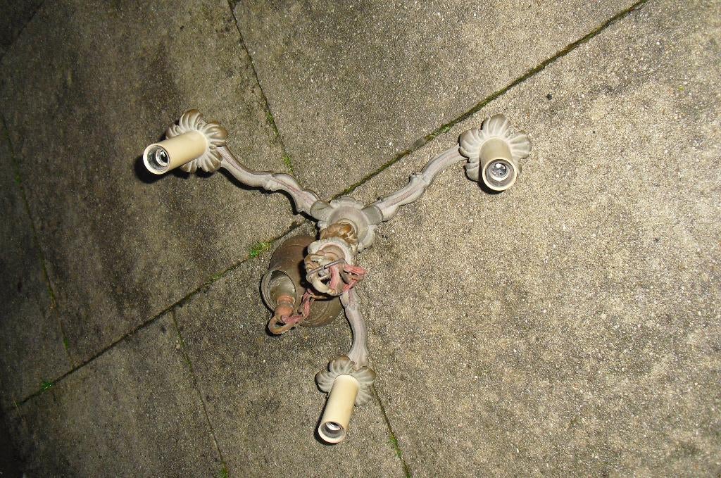 TE KOOP MOOIE OUDE KAMER HANG LAMP, Huis en Inrichting, Lampen | Hanglampen, Ophalen, Metaal, Minder dan 50 cm