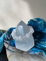 Bergkristal fire and ice iriskwarts hoge trilling zuivert, Ophalen of Verzenden, Nieuw, Wit, Met bedels of kralen