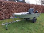 Mooie complete aluminium (vis)boot, Watersport en Boten, Vis- en Consoleboten, Ophalen, Tot 10 pk, Aluminium, Zo goed als nieuw