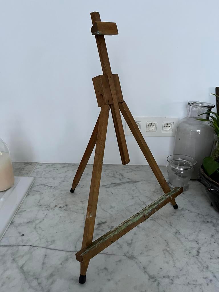 VINTAGE HOUTEN SCHILDERSEZEL FRANKRIJK OPPLOOIBAAR DECO, Ophalen of Verzenden