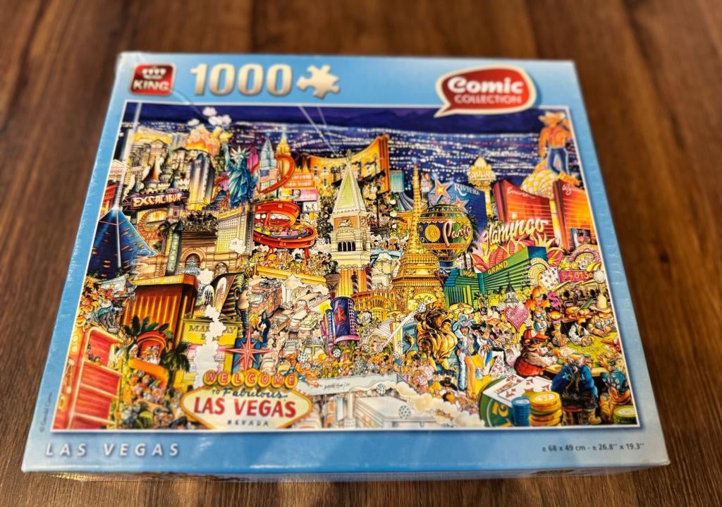King puzzel Las Vegas, 1000 stukjes, Hobby en Vrije tijd, Denksport en Puzzels, Ophalen of Verzenden, 500 t/m 1500 stukjes, Zo goed als nieuw