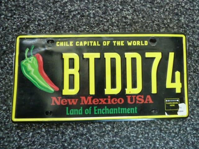Kentekenplaat licenseplate New Mexico Chile Pepper USA, Verzenden, Gebruikt, Auto's
