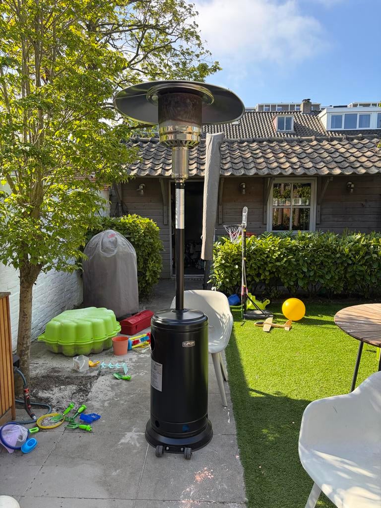 Eurom Terrasverwarmer op gas incl hoes, Tuin en Terras, Terrasverwarmers, Ophalen, Gebruikt, Gas, Vloer