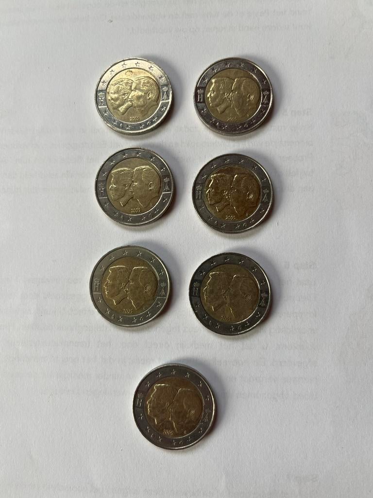 2 euro herdenkingsmunten 2005 België Luxemburg 7 stuks, Ophalen of Verzenden, Luxemburg, 2 euro, Losse munt