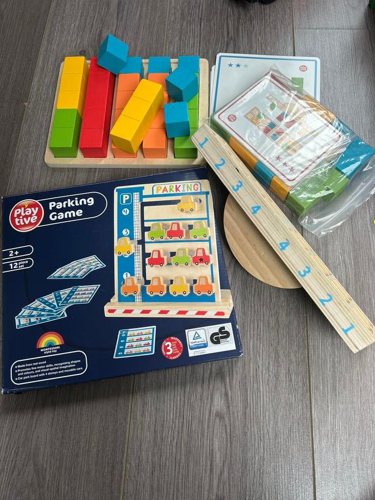 Playtive auto spel weegschaal regenboogwip blokjes tellen, Ophalen of Verzenden, Zo goed als nieuw