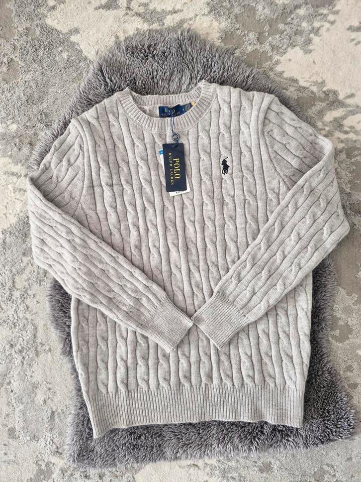 Polo Ralph Lauren Cable Knit Sweater L, Kleding | Dames, Truien en Vesten, Grijs, Ophalen of Verzenden