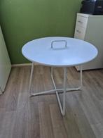 Wit metalen bijzettafeltje van Kwantum. Rond 55 cm, 50 hoog., Minder dan 55 cm, Gebruikt, Metaal of Aluminium, Rond