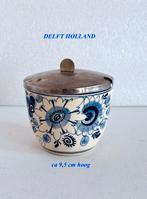 Suikerpot met zilverkleurig deksel Delft Holland G K, Ophalen