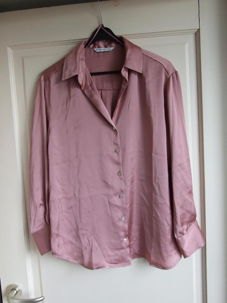 Stradivarius oudroze blouse lange mouwen M/40/42, Kleding | Dames, Blouses en Tunieken, Maat 38/40 (M), Ophalen of Verzenden, Zo goed als nieuw