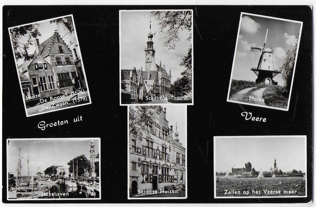 Zeeland Veere Oude ongelopen Ansichtkaart ( B3352 ), Ophalen of Verzenden, 1960 tot 1980, Ongelopen, Zeeland